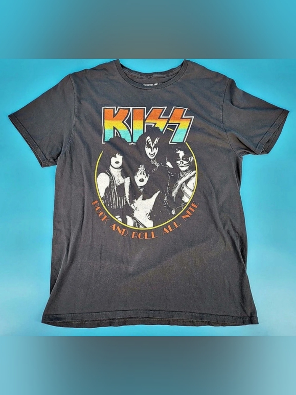 KISS Rock and Roll All Nite T-Shirt Graphic Tee Size Large